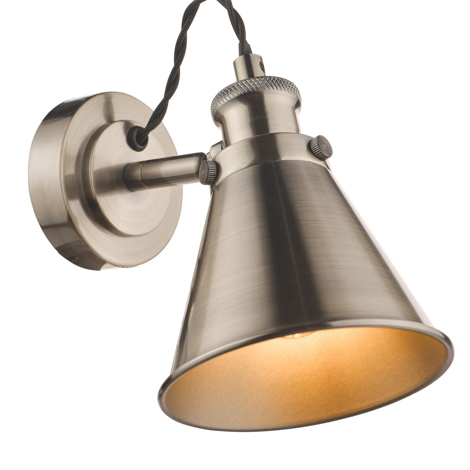 Rufus Single Spotlight Industrial Nickel/Antique Brass E14 - Image 2