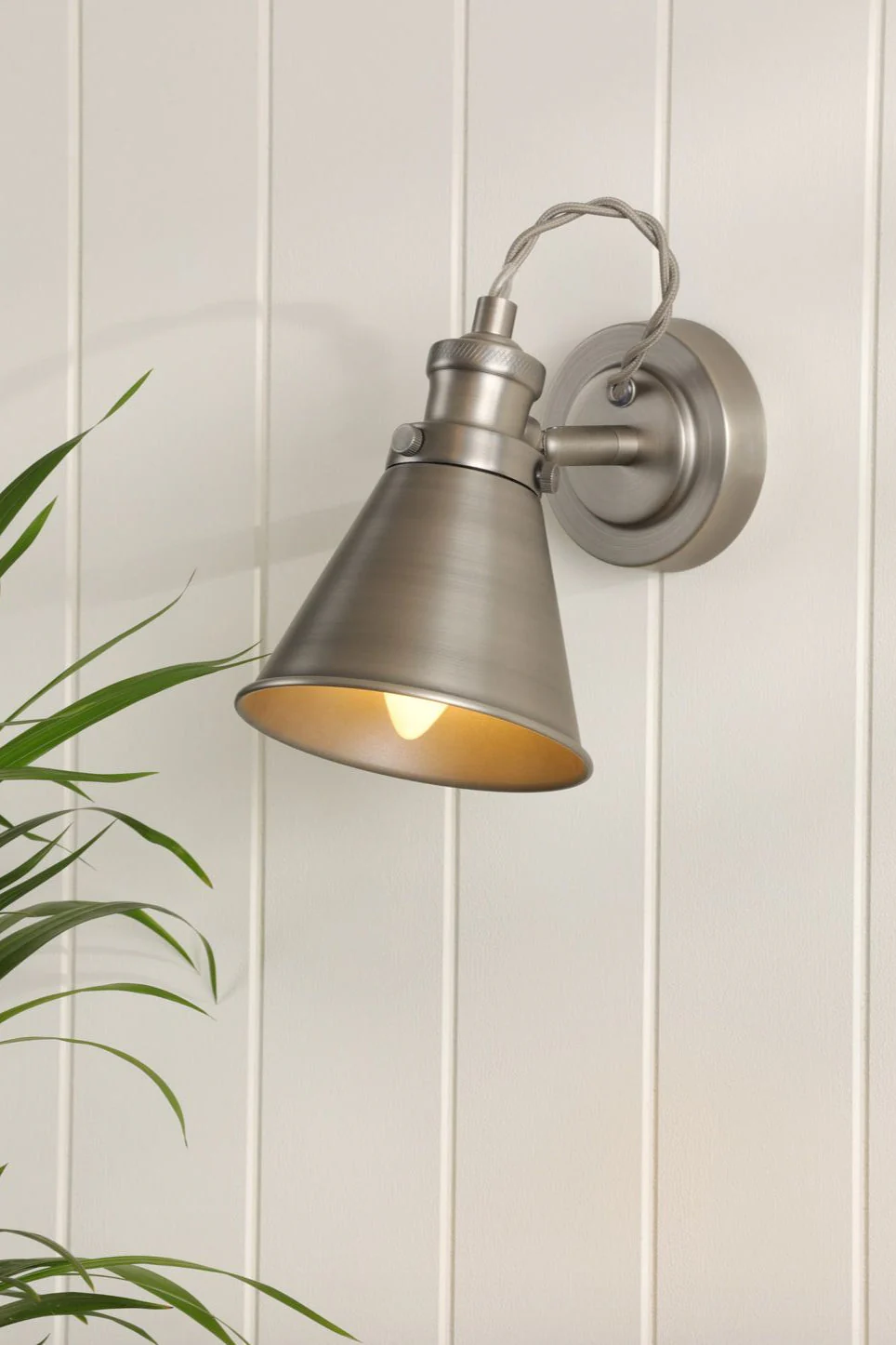 Rufus Single Spotlight Industrial Nickel/Antique Brass E14 - Image 3