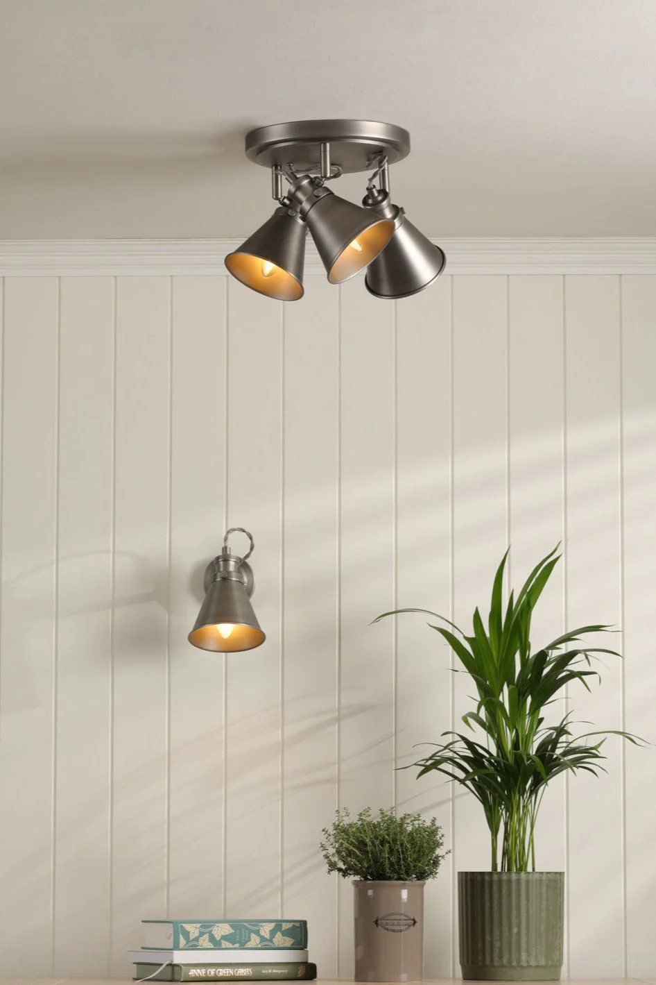 Rufus Single Spotlight Industrial Nickel/Antique Brass E14 - Image 5