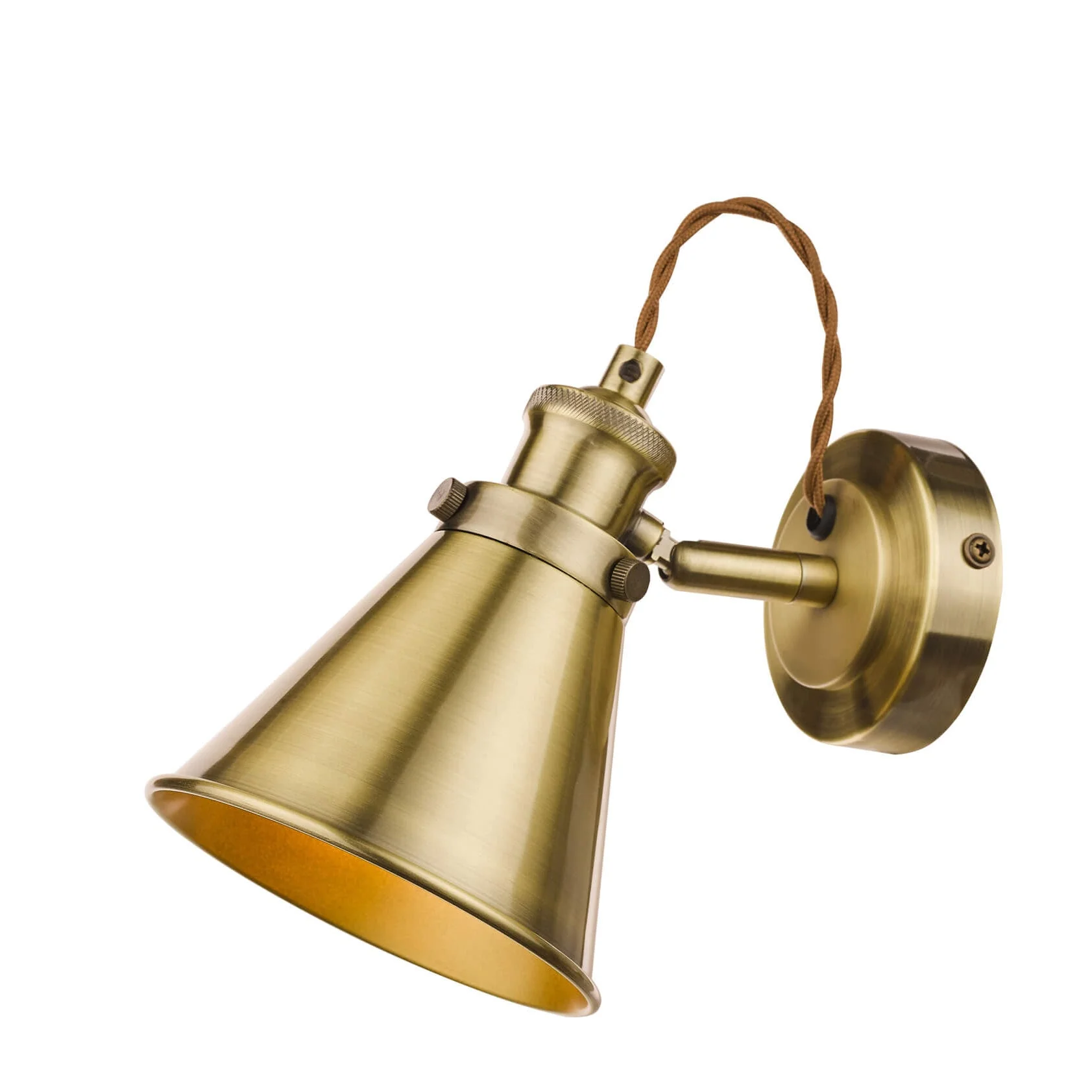 Rufus Single Spotlight Industrial Nickel/Antique Brass E14 - Image 8