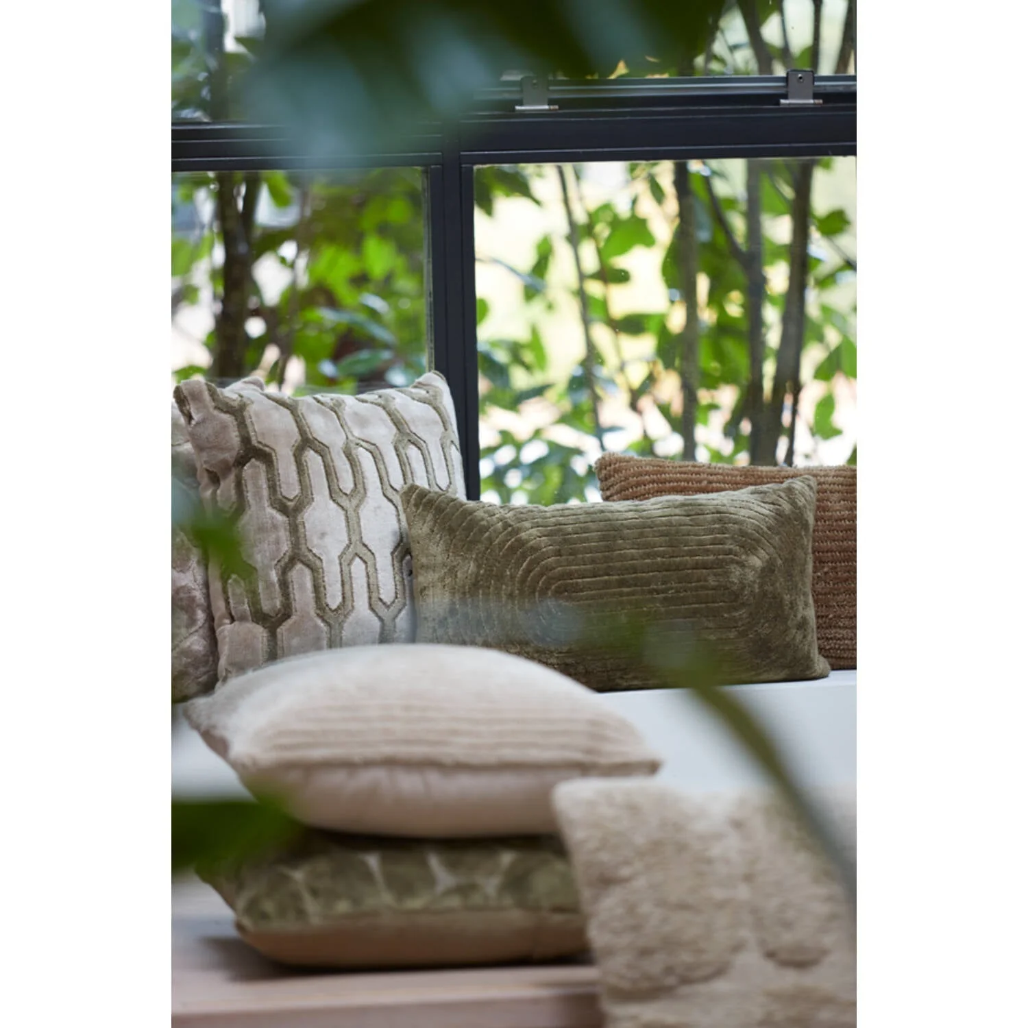 Ruhla Square/Rectangle Cushion - Beige/Mustard Finish - Image 11