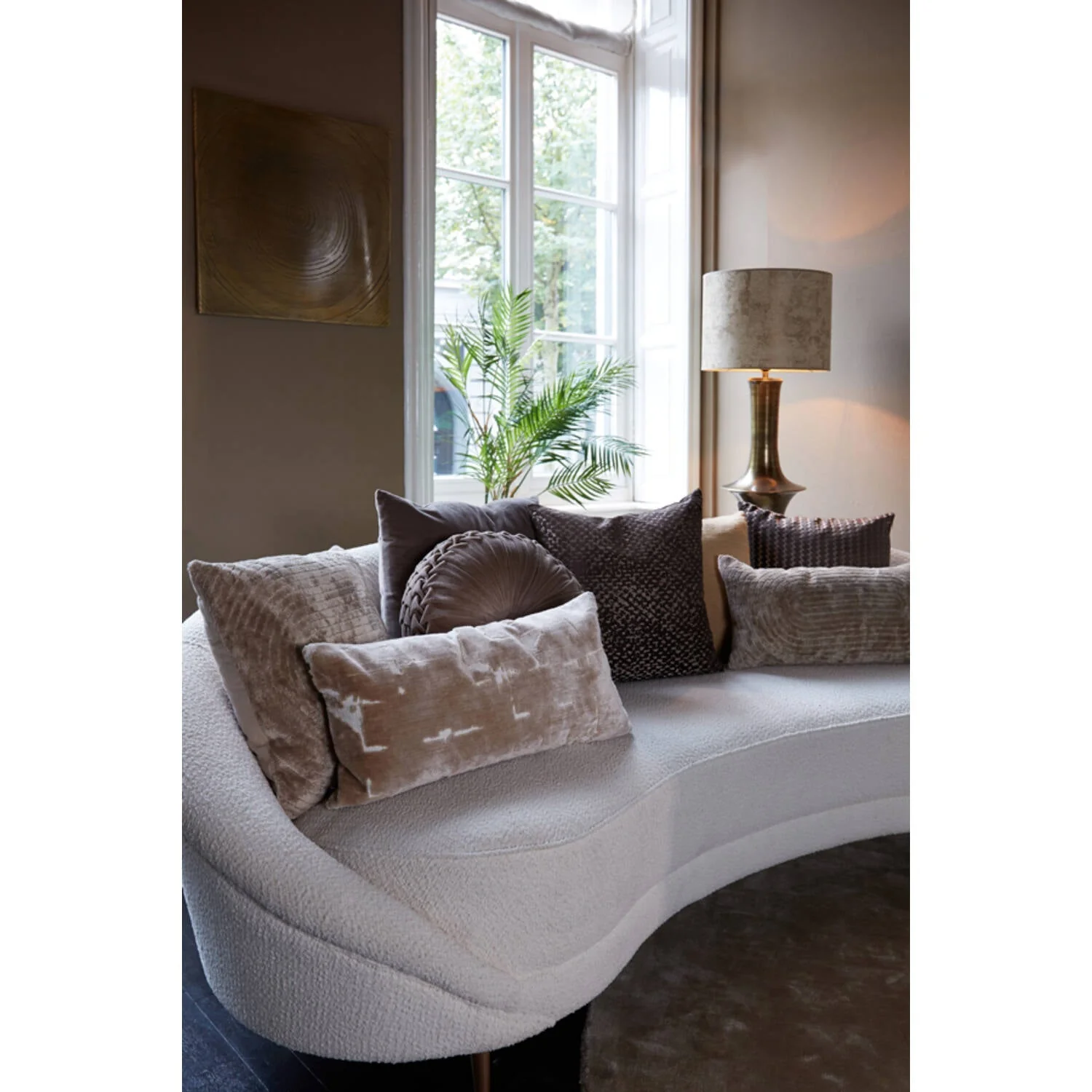 Ruhla Square/Rectangle Cushion - Beige/Mustard Finish - Image 4