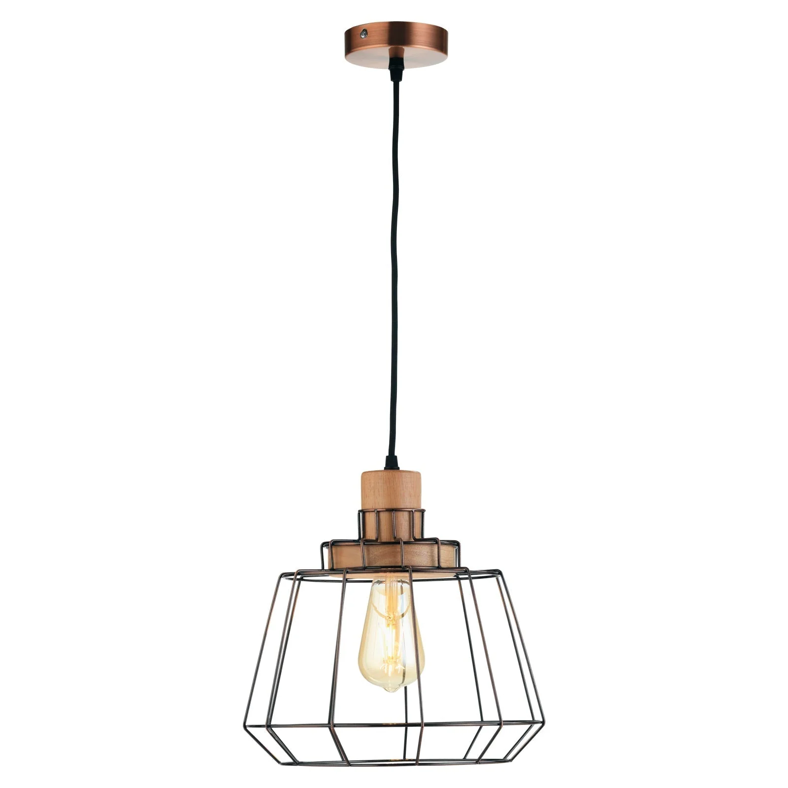 Rulo Black/Chrome/Antique Copper 1Lt Single Pendant - Image 4