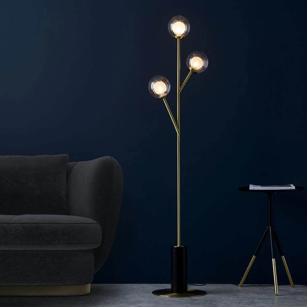 Ruthbury 3Lt Floor Lamp - Brass - Image 2