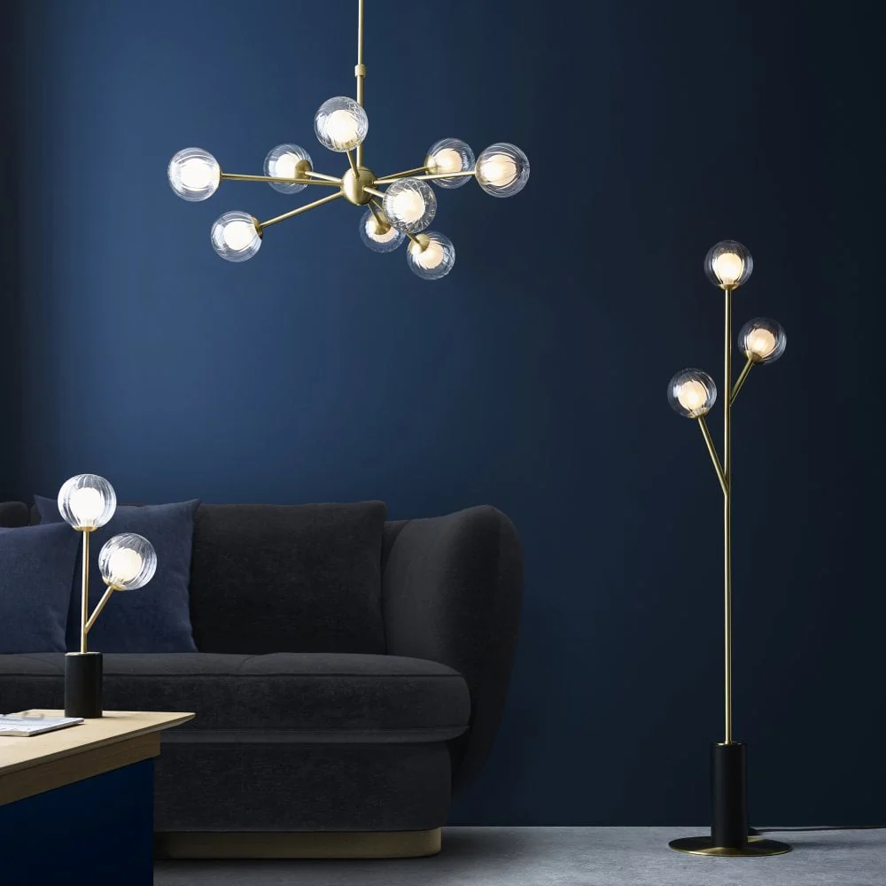 Ruthbury 3Lt Floor Lamp - Brass - Image 3