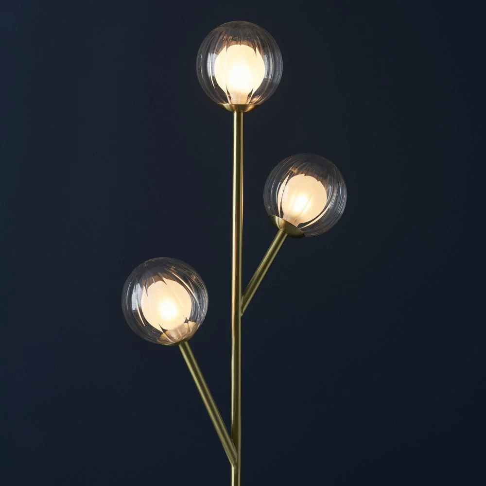 Ruthbury 3Lt Floor Lamp - Brass - Image 5