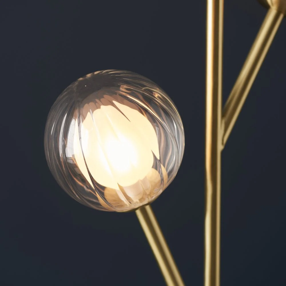 Ruthbury 3Lt Floor Lamp - Brass - Image 6