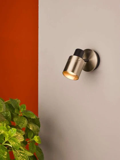 Ryan Single Wall Spotlight - Brushed Nickel/Matt Black - Image 2