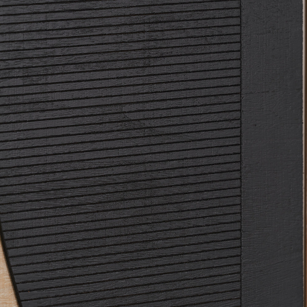 S/2 Black and Natural Wooden Textured Design Wall Art - Image 2