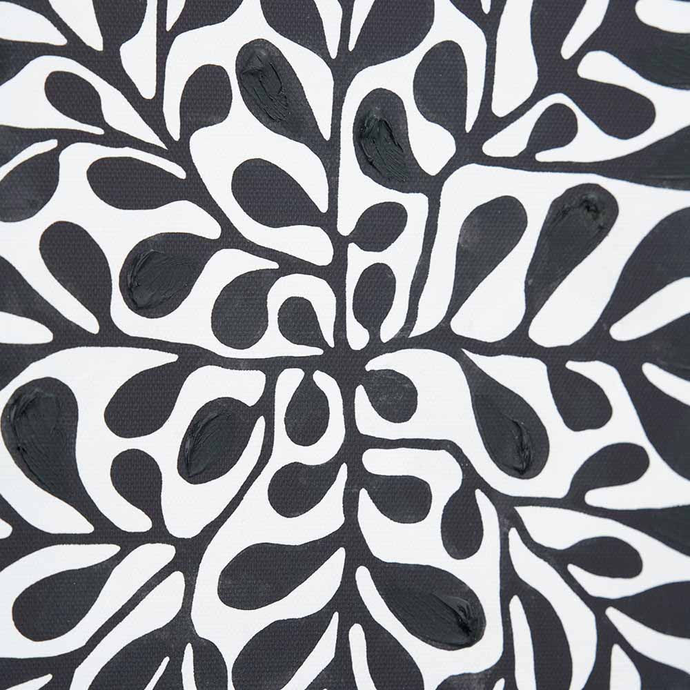 S/2 Black Leaf Print Square Canvases with Black Frames - Image 2