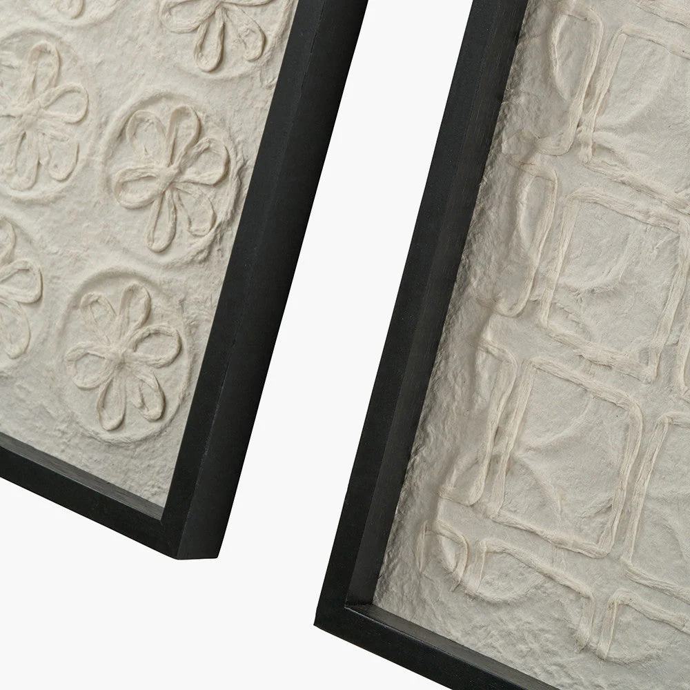 S/2 Circular Pattern Natural Paper Design Wall Art with Black Frames - Image 10