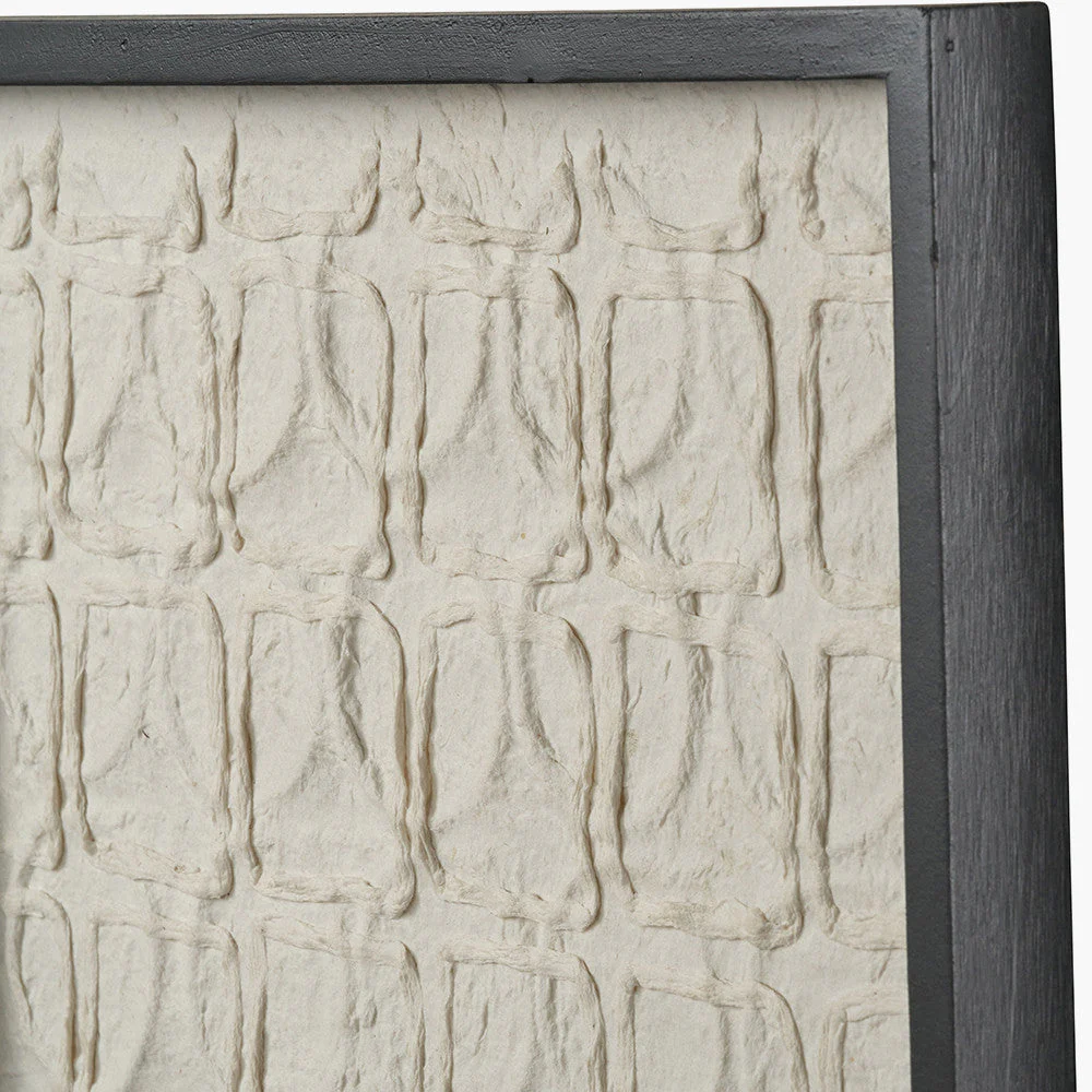 S/2 Circular Pattern Natural Paper Design Wall Art with Black Frames - Image 2