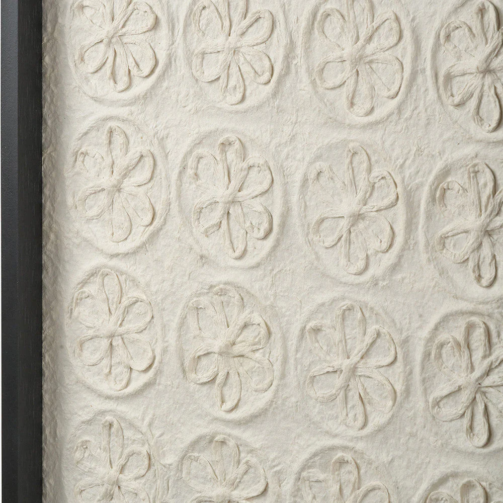 S/2 Circular Pattern Natural Paper Design Wall Art with Black Frames - Image 3
