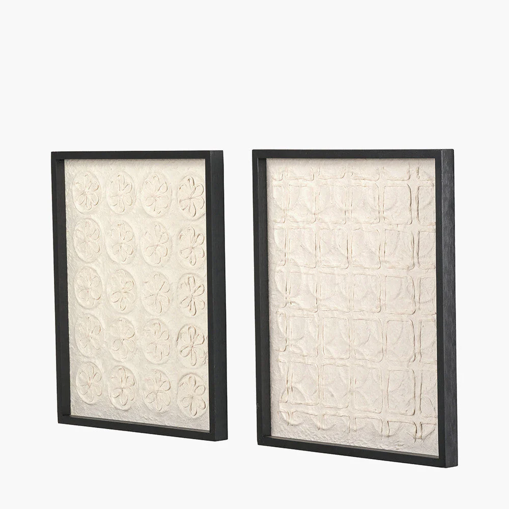S/2 Circular Pattern Natural Paper Design Wall Art with Black Frames - Image 6