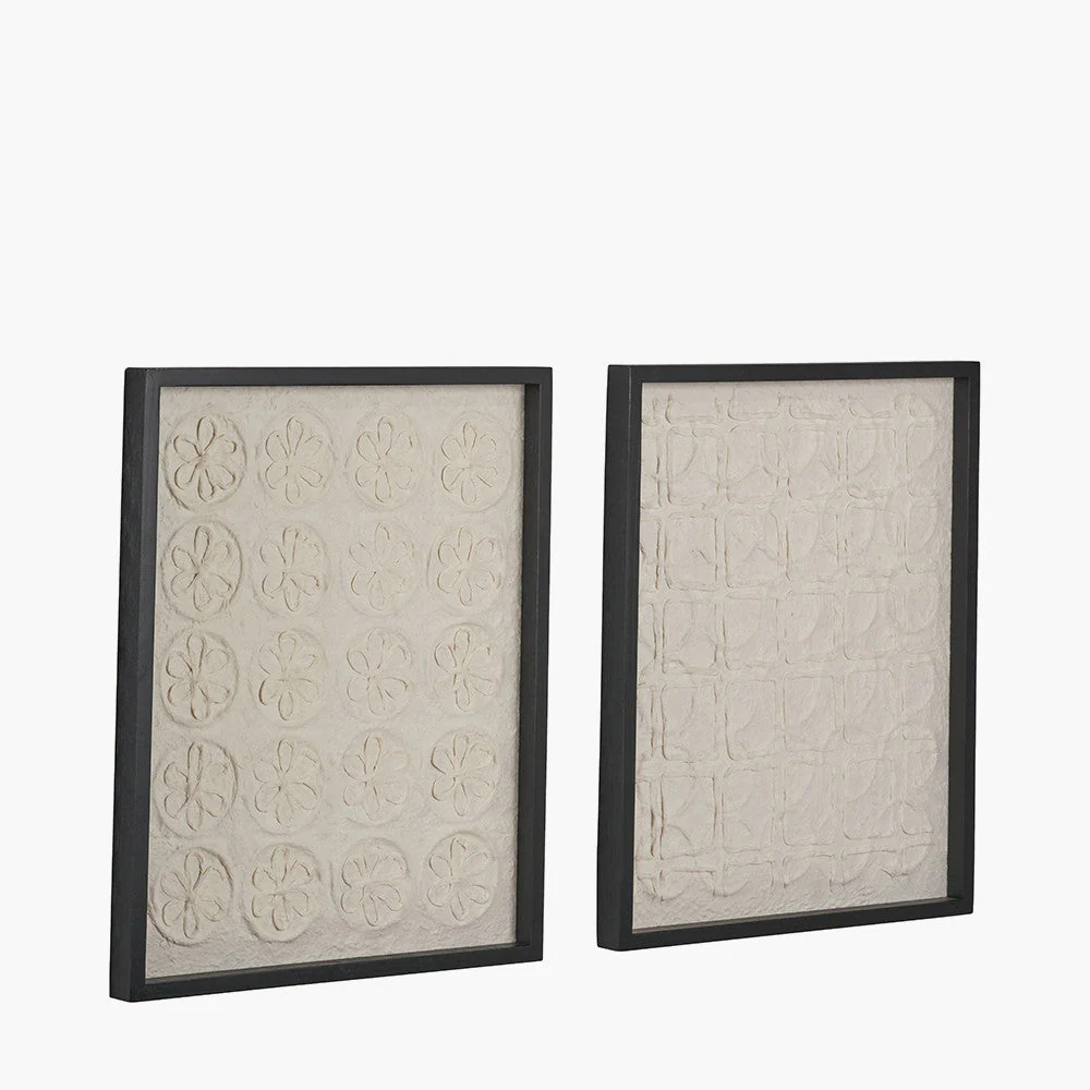 S/2 Circular Pattern Natural Paper Design Wall Art with Black Frames - Image 7