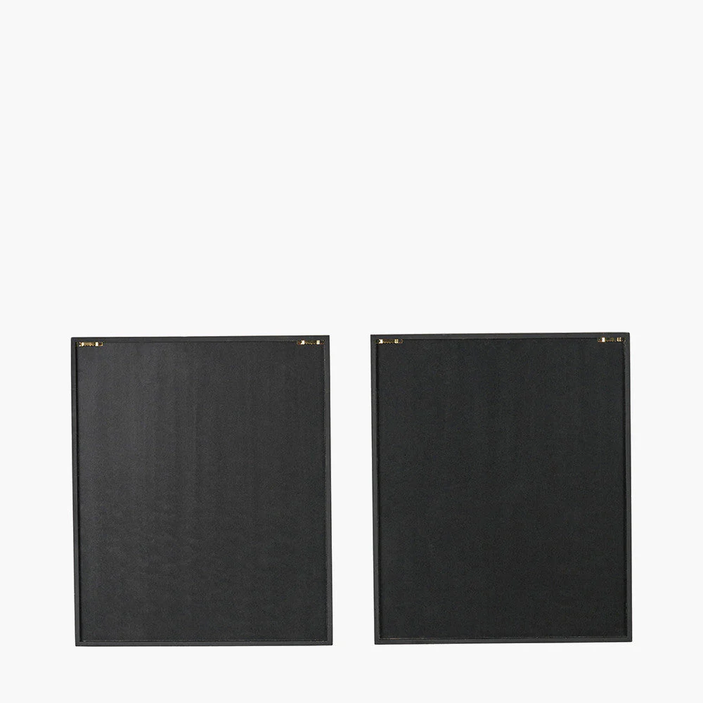 S/2 Circular Pattern Natural Paper Design Wall Art with Black Frames - Image 8