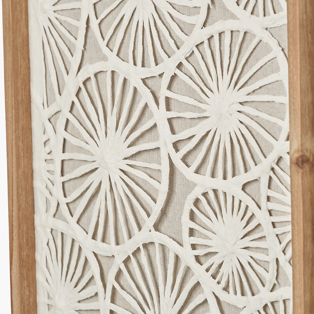 S/2 Cut Out Pattern Natural Paper Design Wall Art with Natural Frames - Image 2