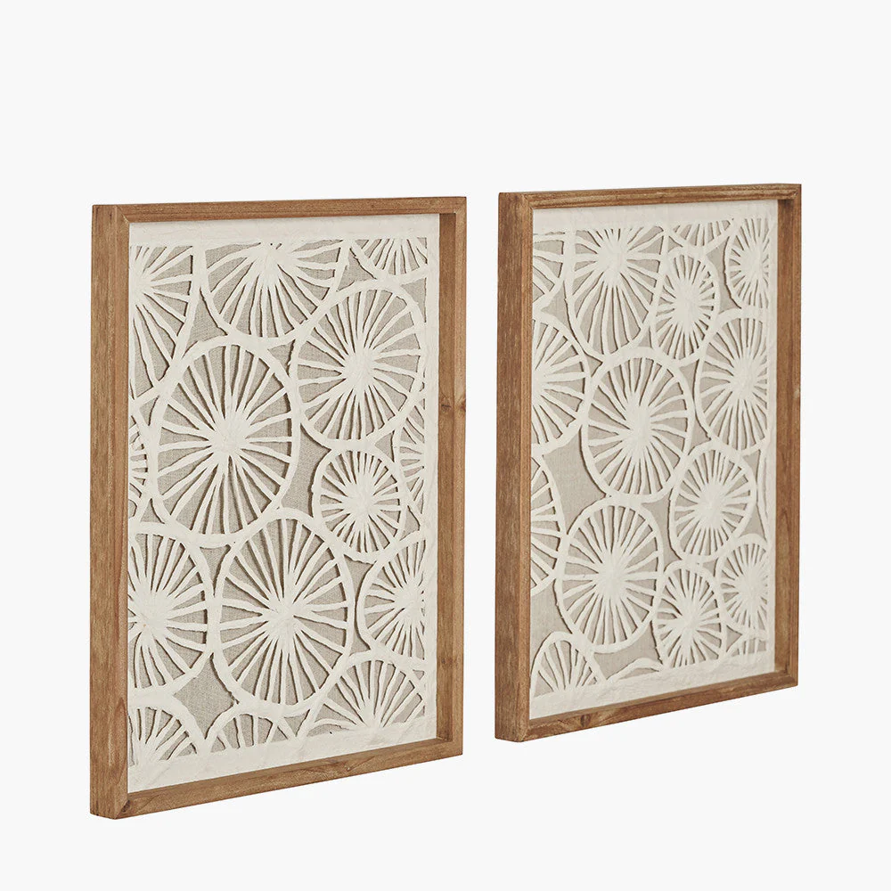 S/2 Cut Out Pattern Natural Paper Design Wall Art with Natural Frames - Image 6