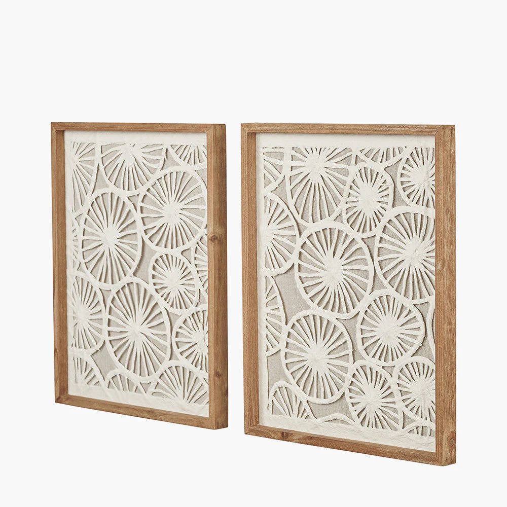 S/2 Cut Out Pattern Natural Paper Design Wall Art with Natural Frames - Image 7