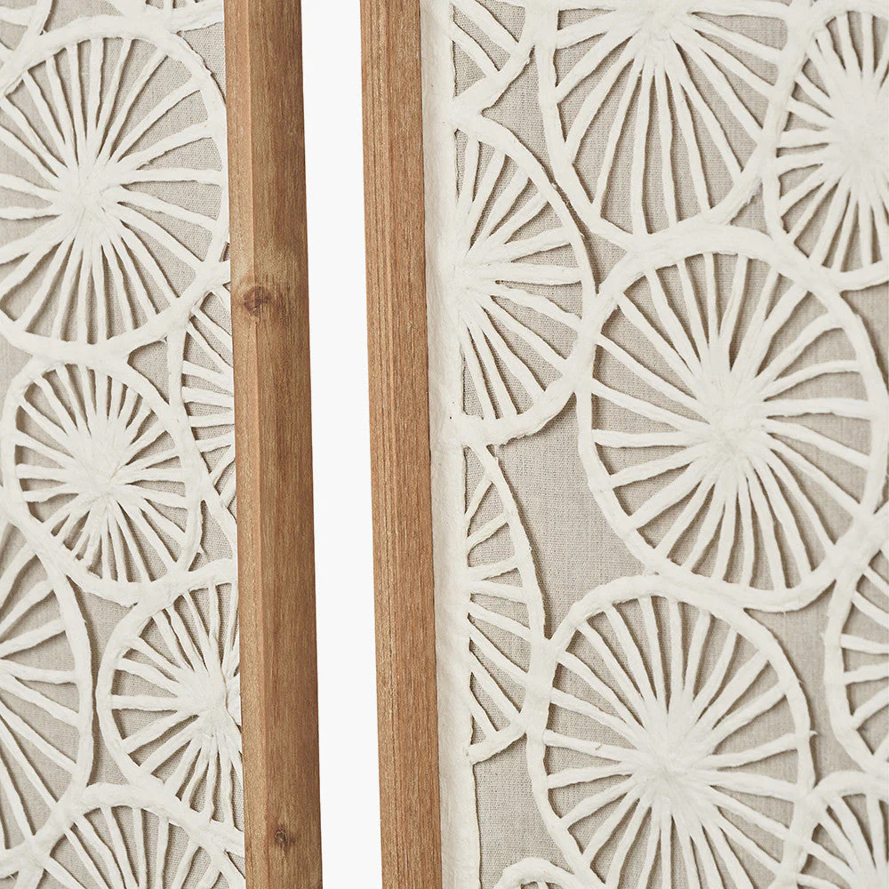 S/2 Cut Out Pattern Natural Paper Design Wall Art with Natural Frames - Image 8