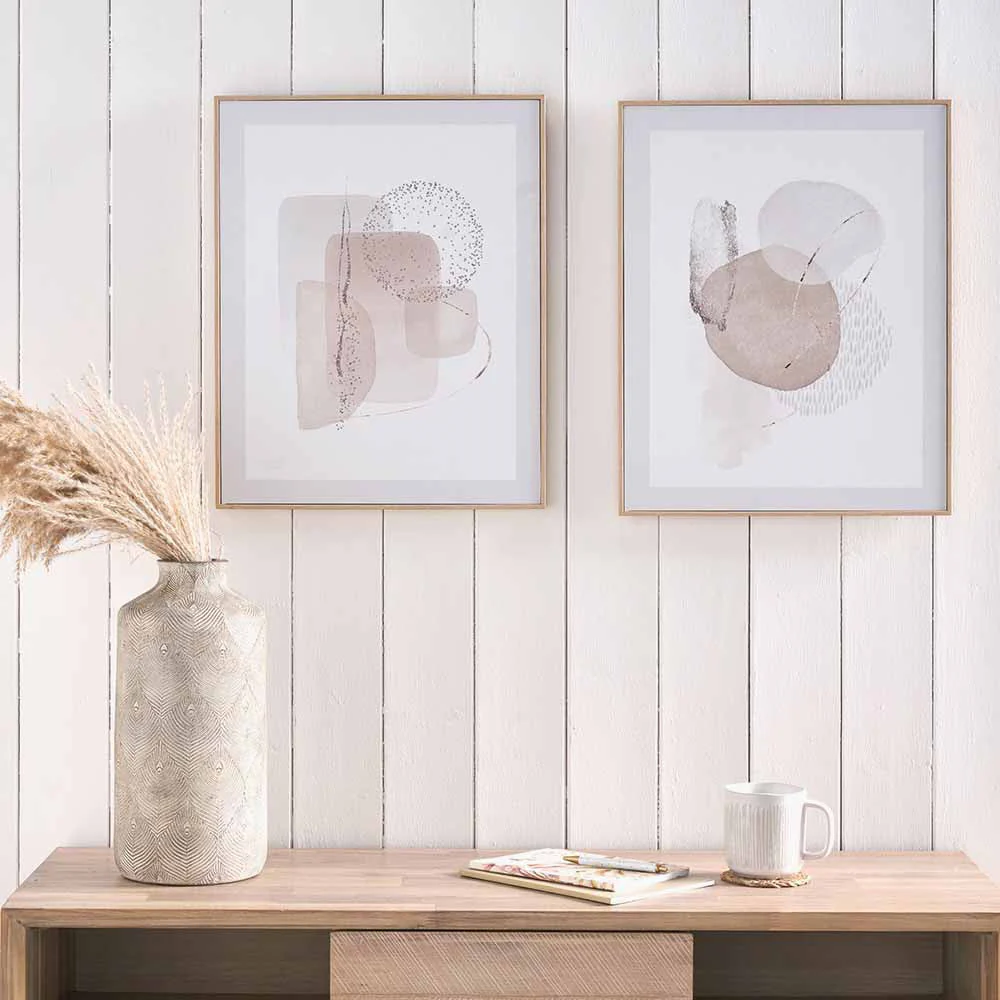 S/2 Natural Abstract Canvases with Natural Frame - Image 5
