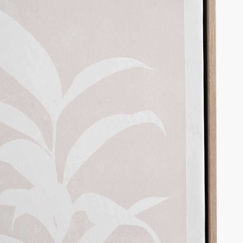 S/2 Natural and Black Leaf Print Canvases with Natural Frames - Image 3