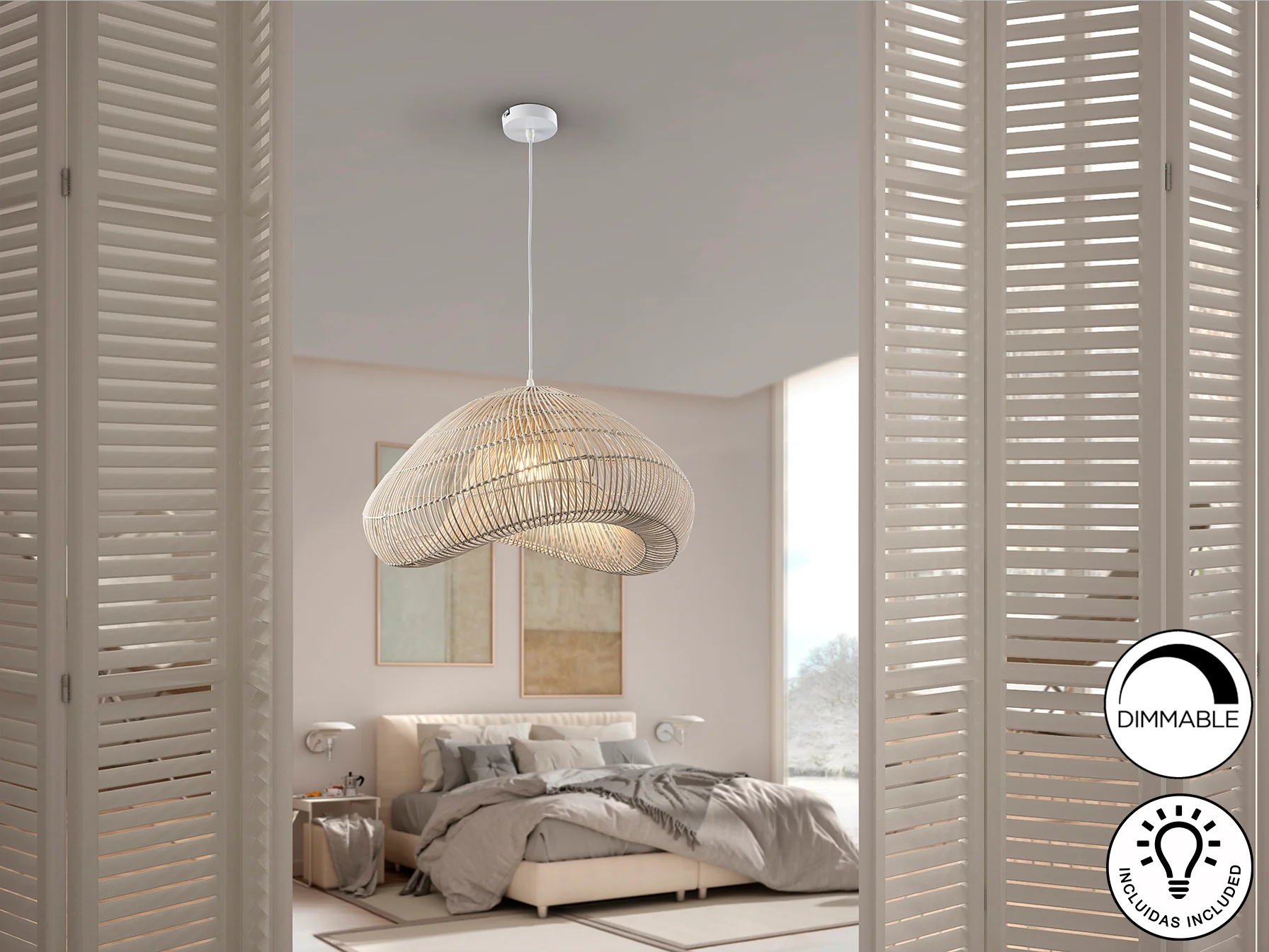 Sabah Rattan Ceiling Light- Rattan Finishes - Image 8