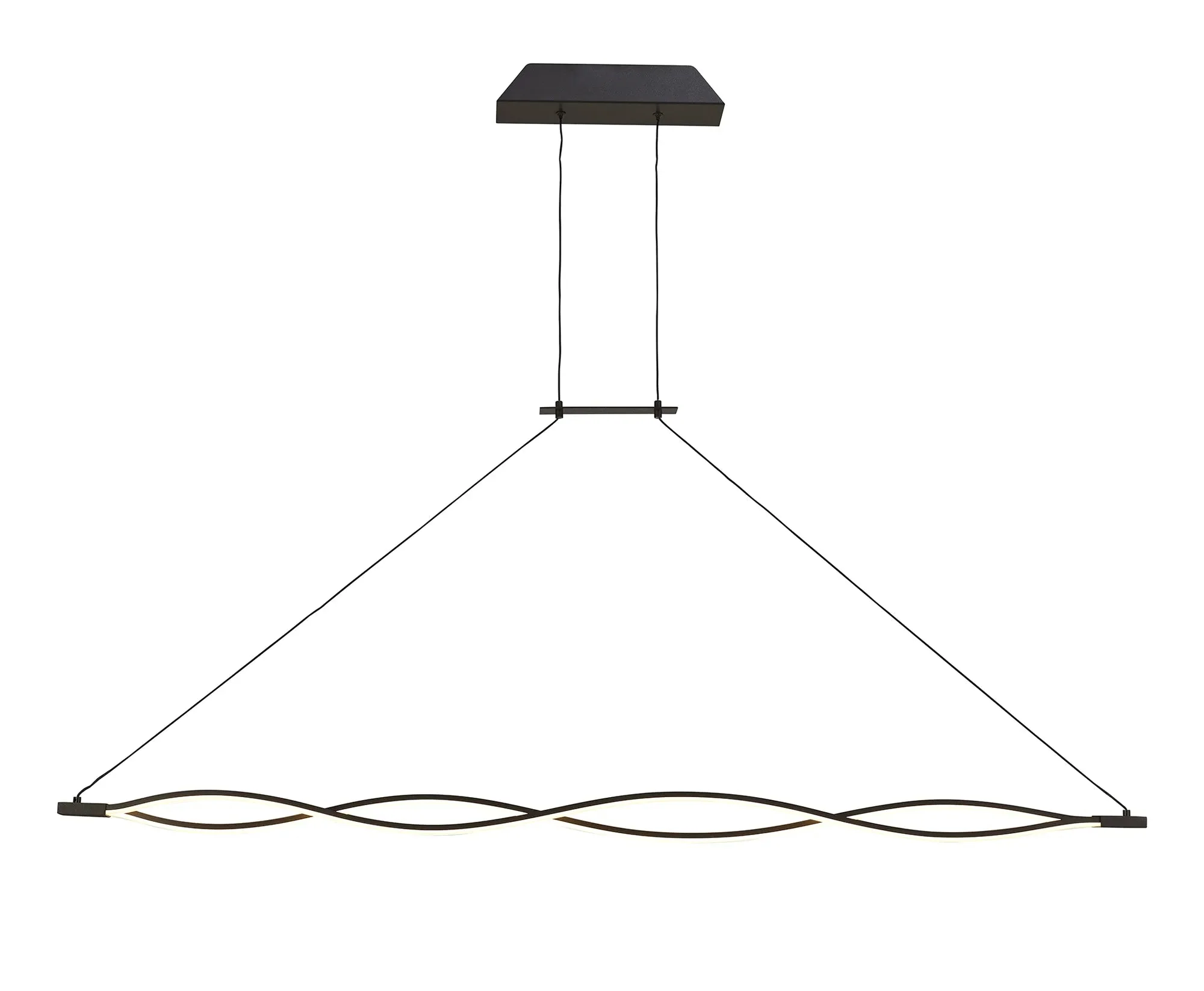Sahara LED Linear Pendant - Chrome/Brown - Image 8