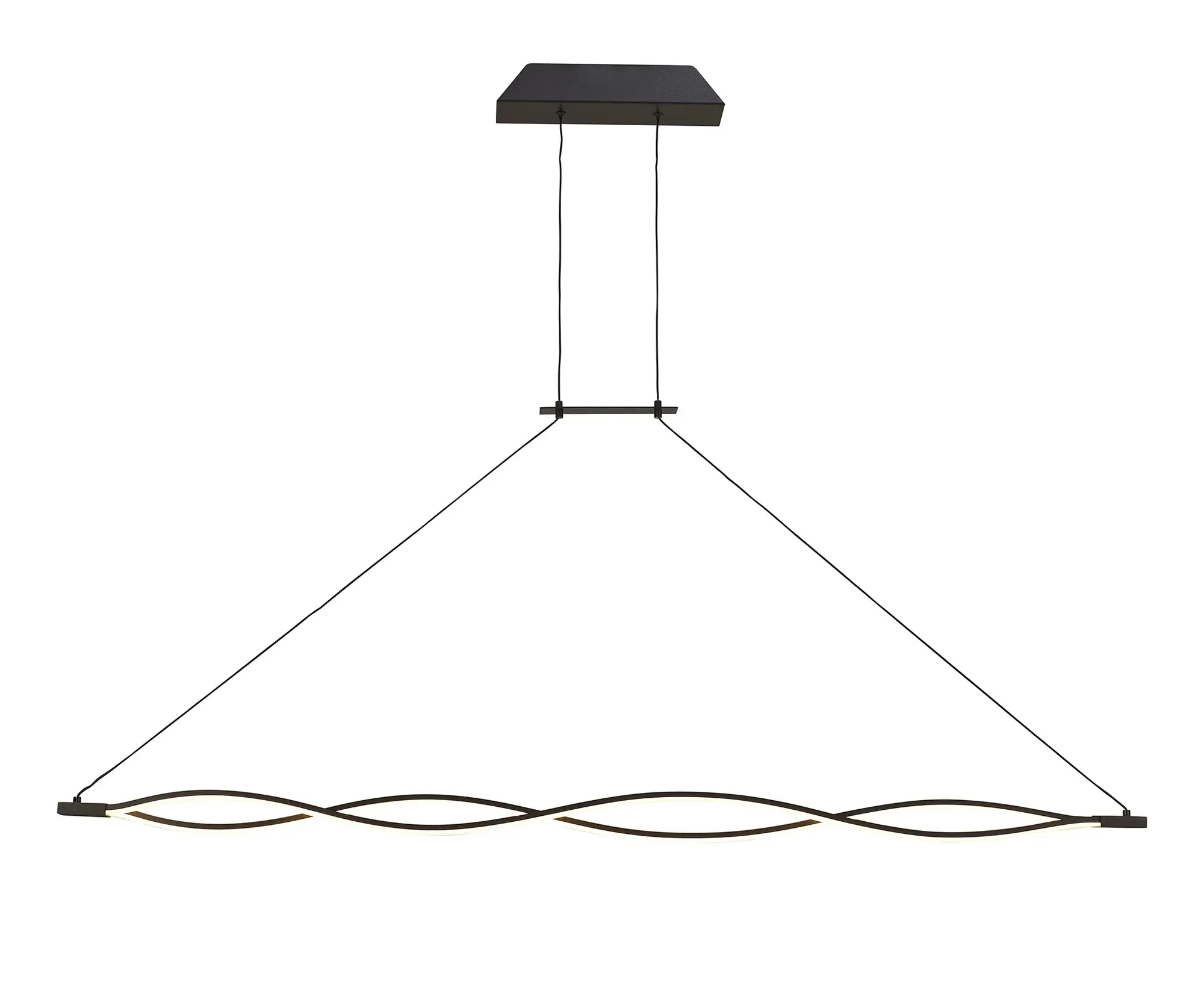 Sahara LED Linear Pendant - Chrome/Brown - Image 9