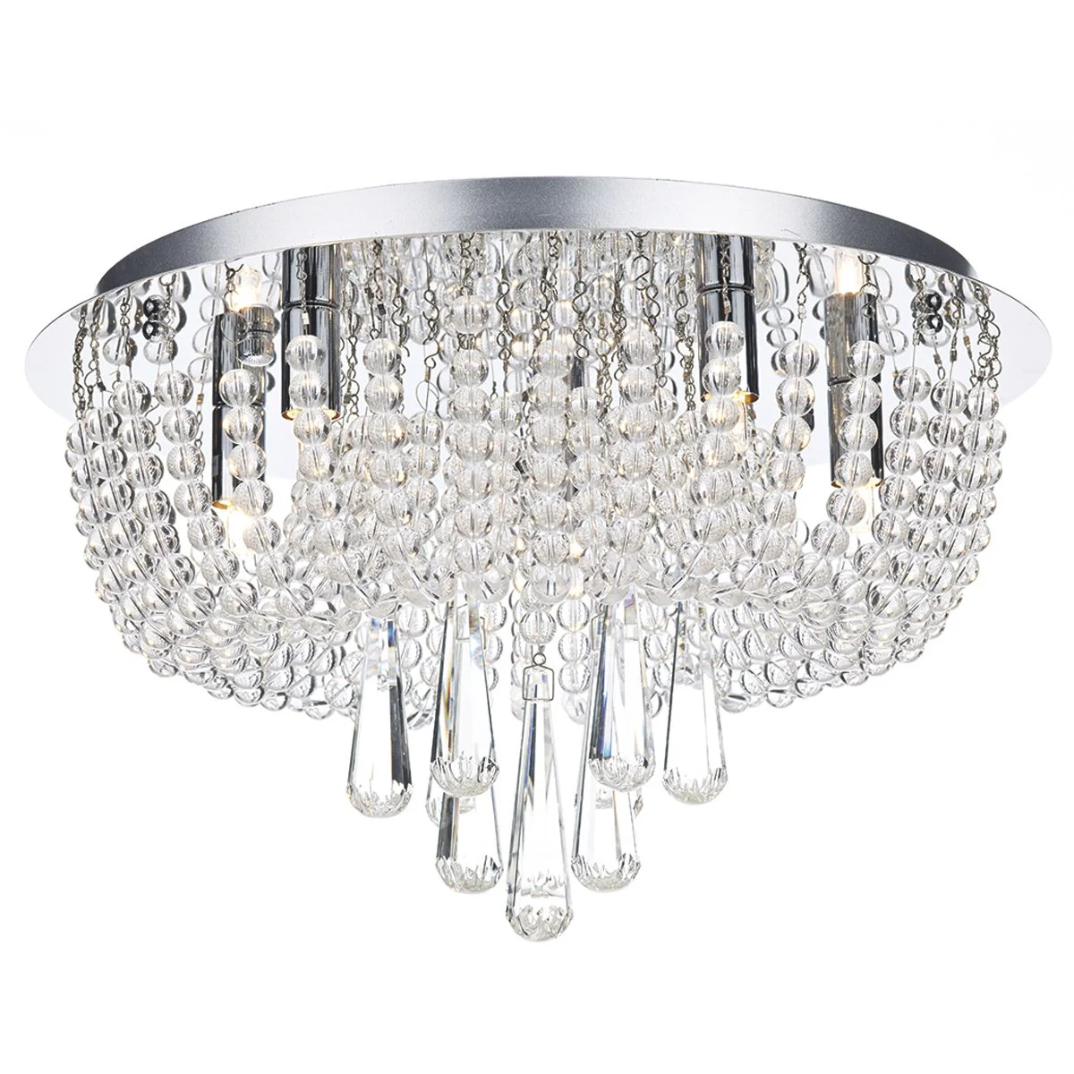 Saigon 5 Light Flush Polished Chrome / Clear - Image 4