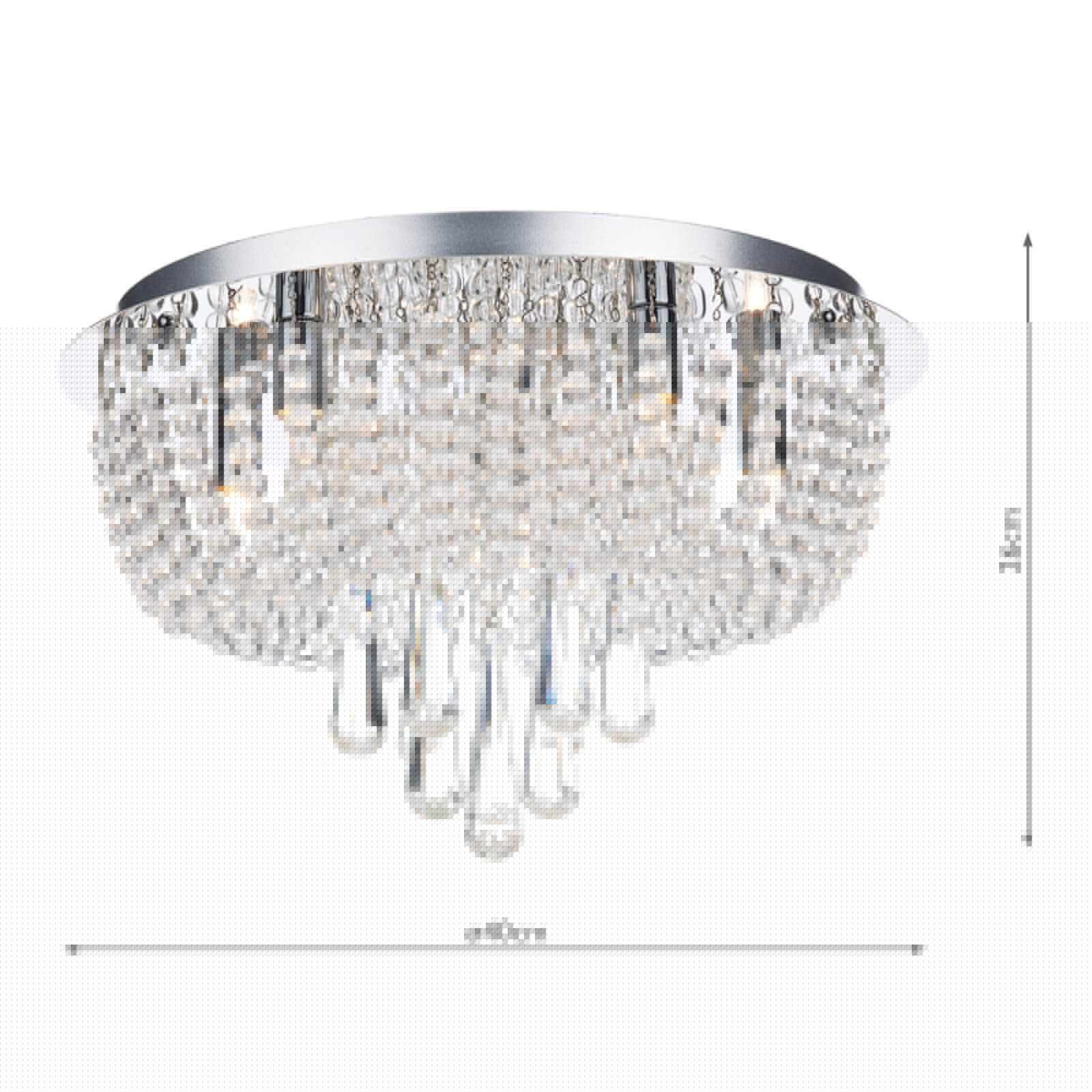 Saigon 5 Light Flush Polished Chrome / Clear - Image 7