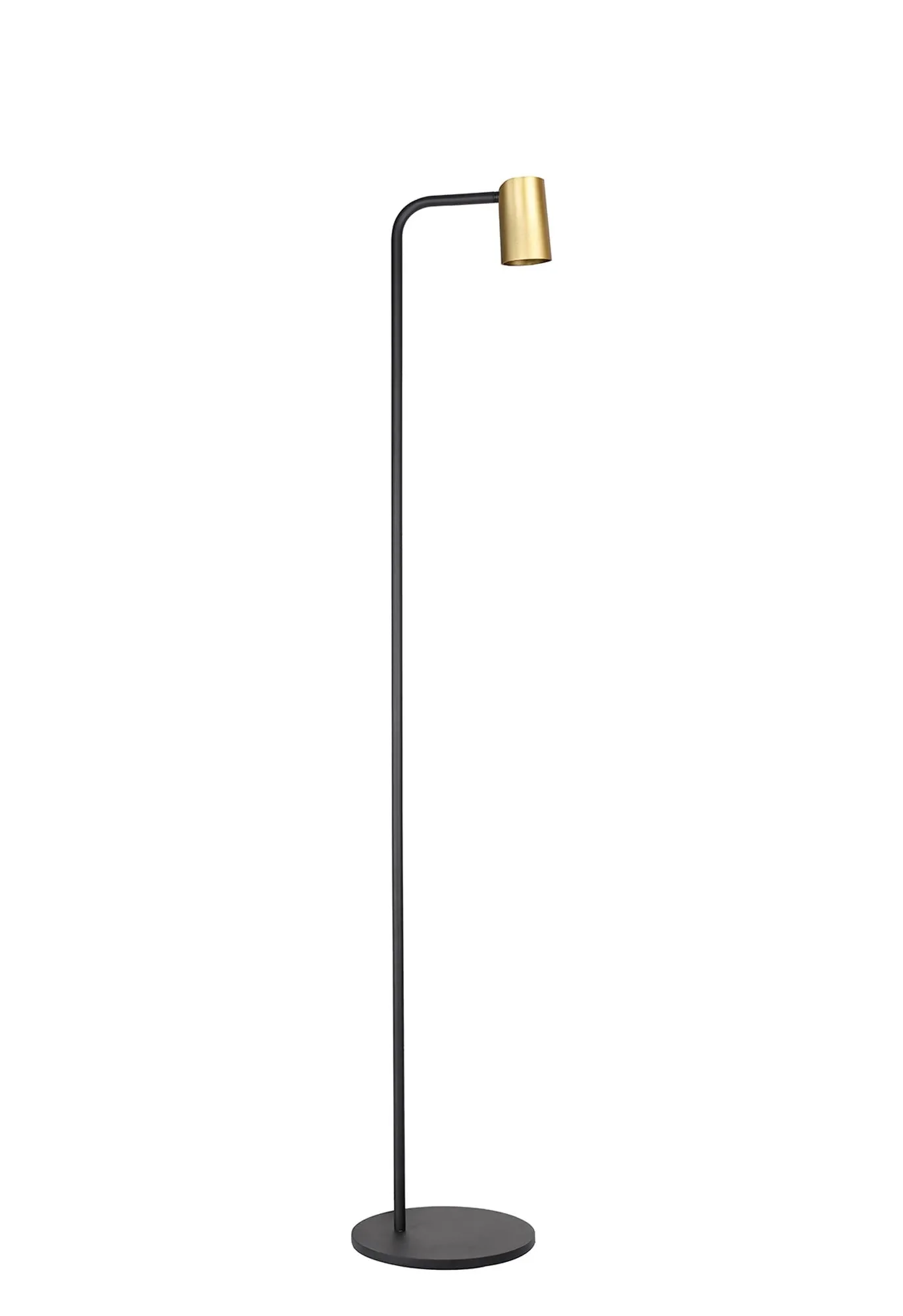 Sal Floor Lamp 1Lt, Matt Black /White/ Satin Gold Finishes - Image 3