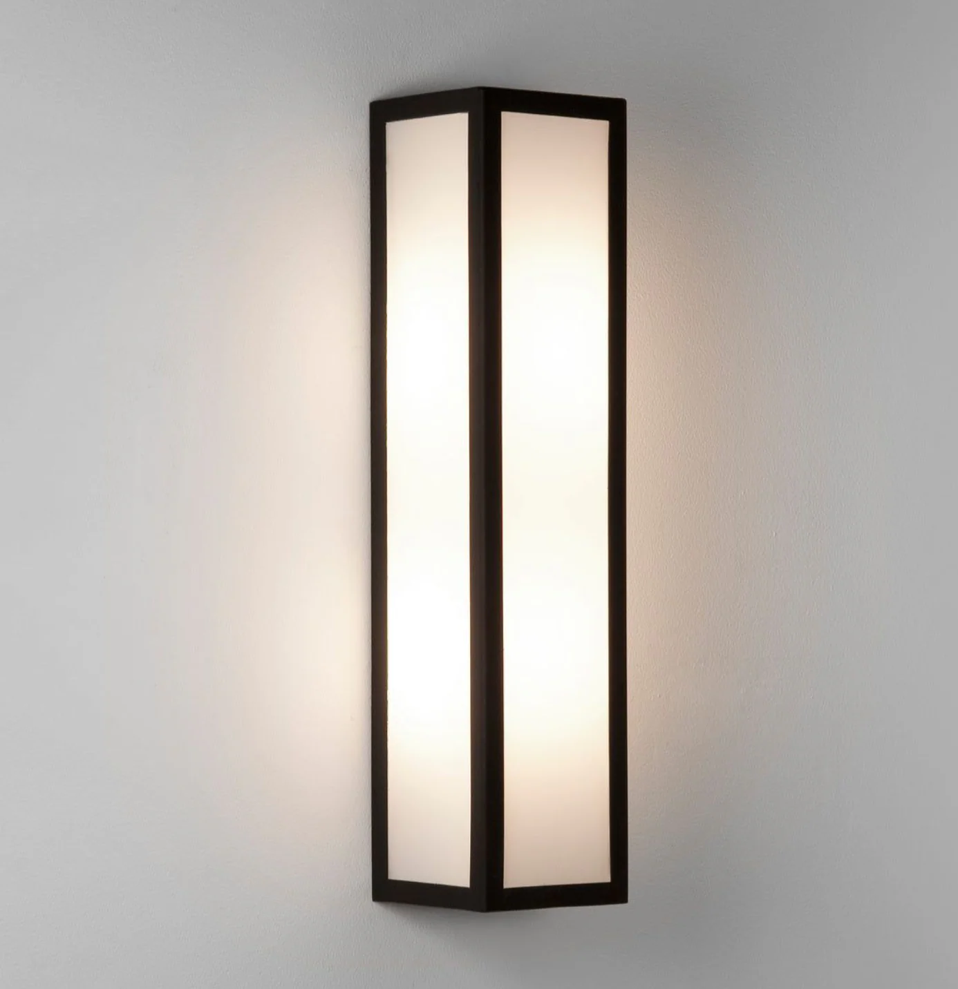 Salerno 350 Flush Wall Light Range IP44 - Natural Brass/Textured Black Finish - Image 7