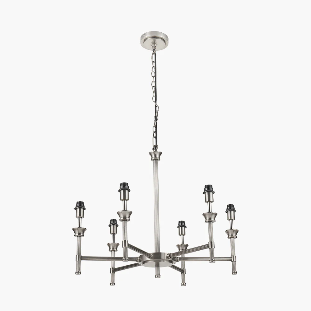 Salvatore Antique Silver 6Lt Pendant - Various Shades - Image 2