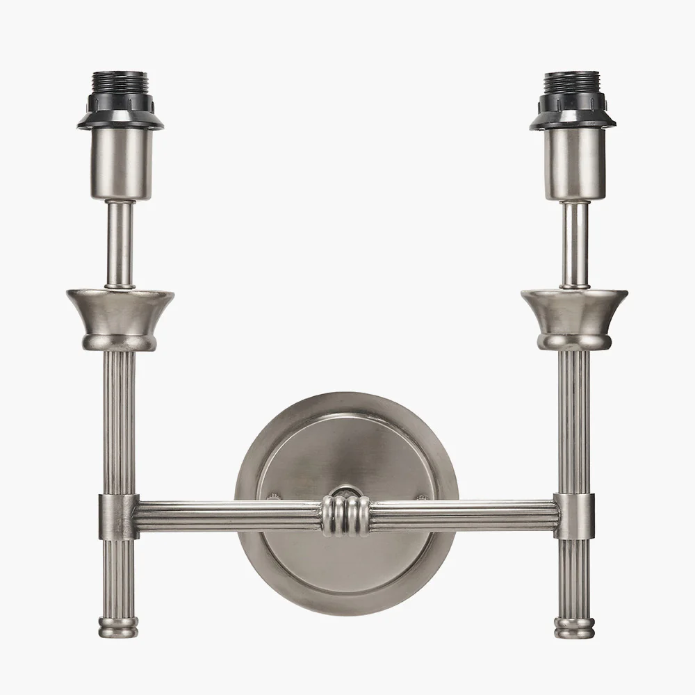 Salvatore Antique Silver Double Wall Light - Various Shades - Image 2