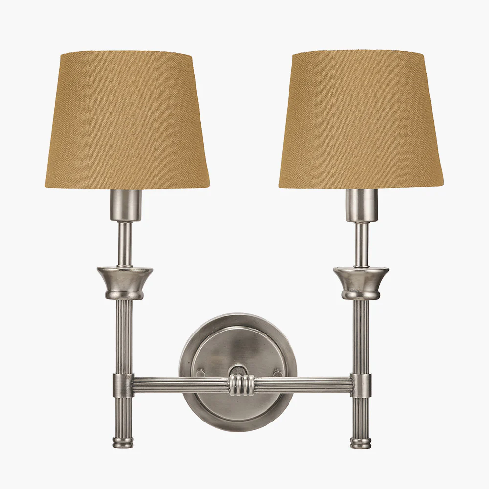Salvatore Antique Silver Double Wall Light - Various Shades - Image 5