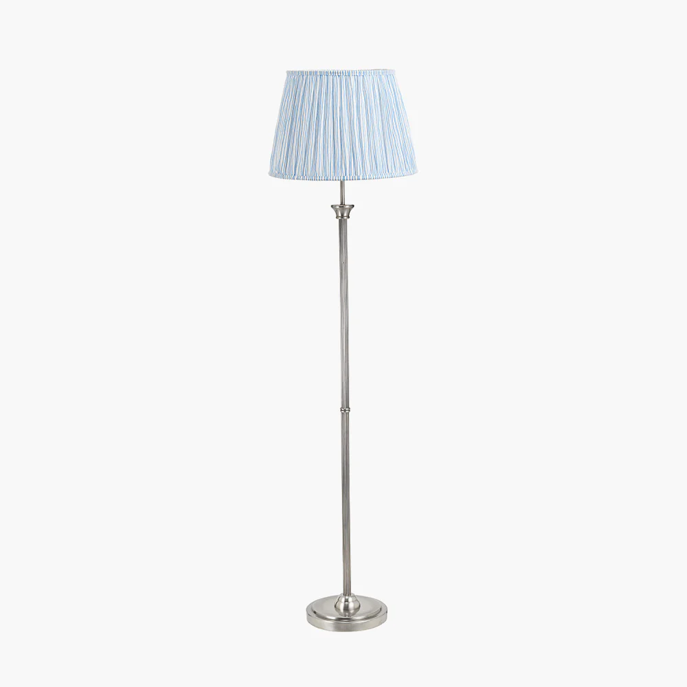 Salvatore Antique Silver Floor Lamp - Choice of Shade - Image 7