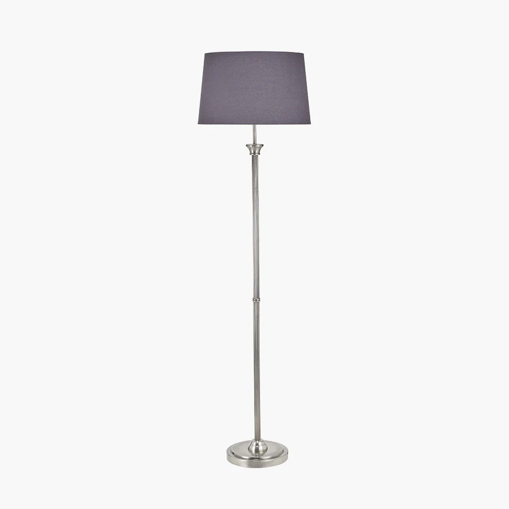 Salvatore Antique Silver Floor Lamp - Choice of Shade - Image 8