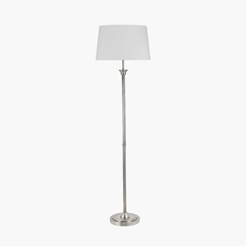 Salvatore Antique Silver Floor Lamp - Choice of Shade - Image 9