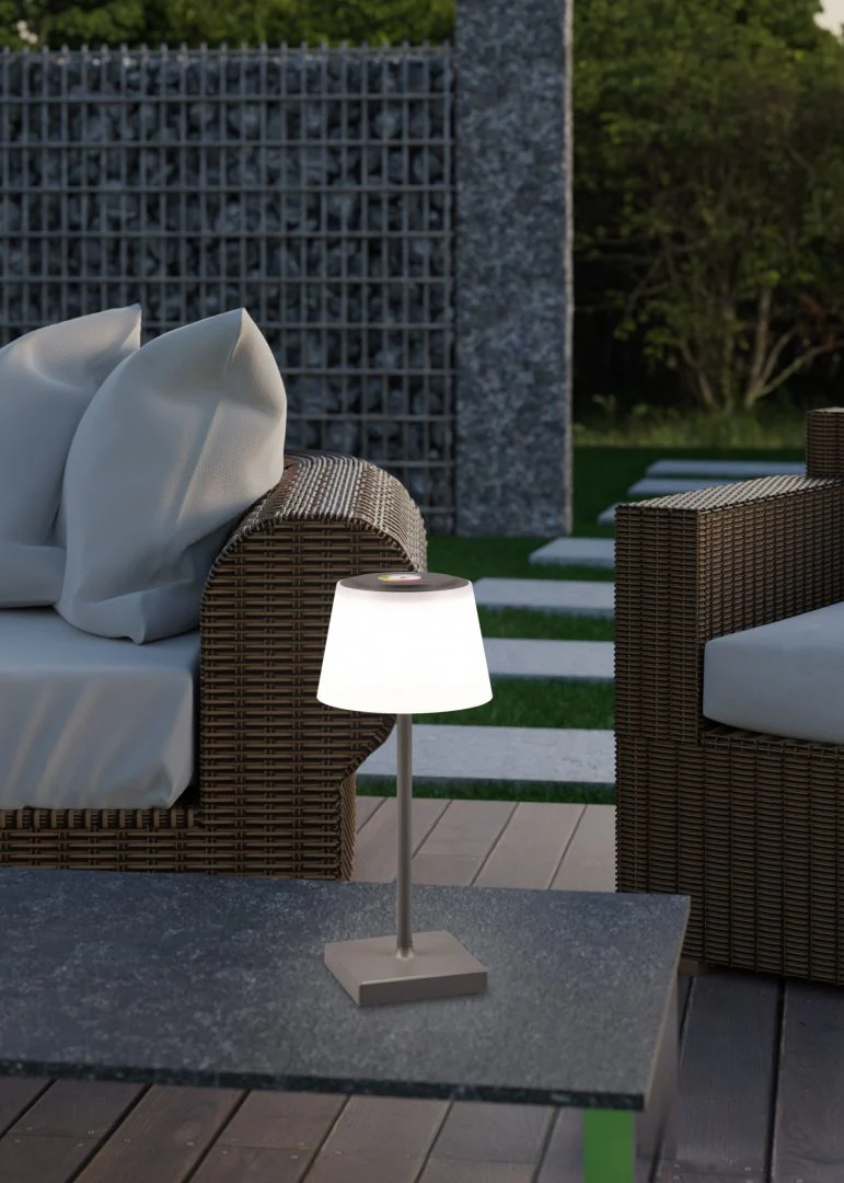 Sanchez LED Outdoor Rechargeable Table Lamp - Anthracite/White - Image 11