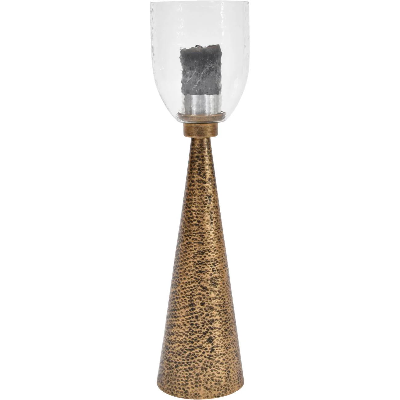 Sandbanks Iron and Hammered Glass Hurricane Floor Candle - Image 2