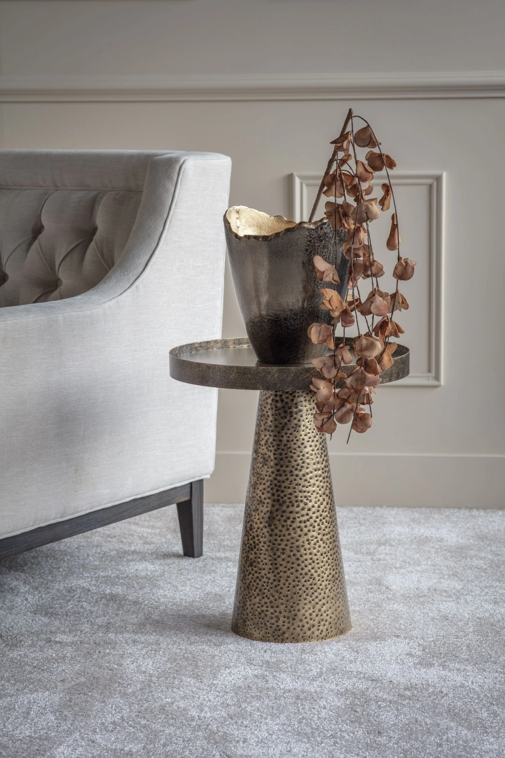Sandbanks Iron Side Table in Rustic Antique Gold - Image 5