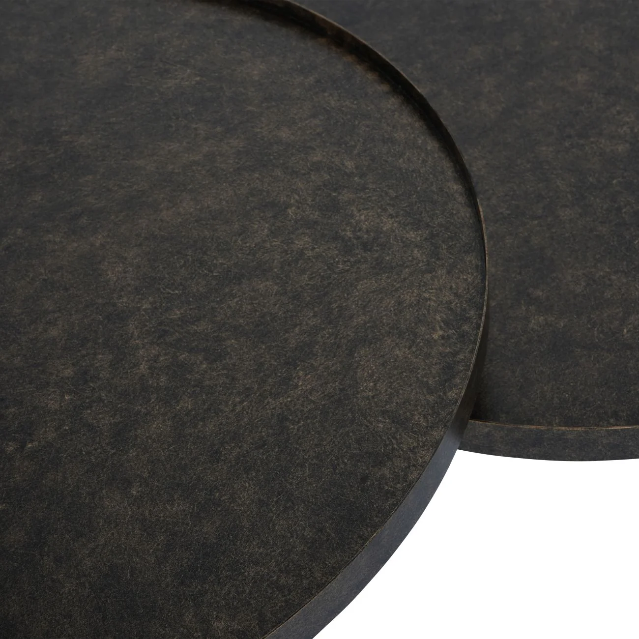 Sandbanks Set of 2 Iron Coffee Tables in Rustic Antique Gold - Image 3