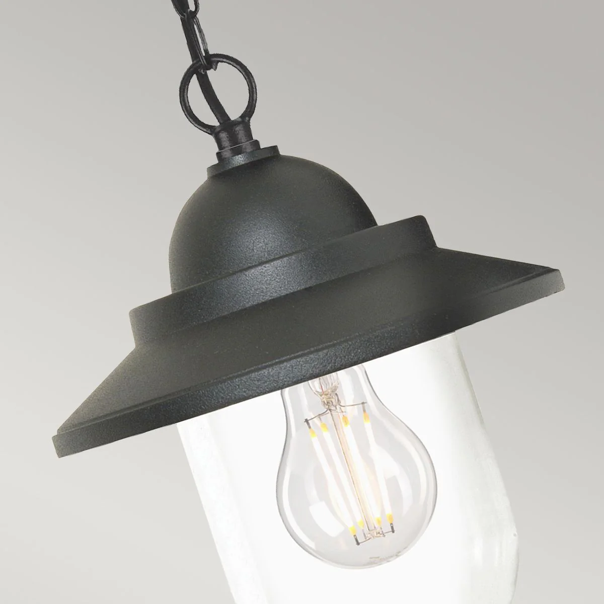 Sandown 1 Light Chain Lantern - Black IP44 E27 - Image 3
