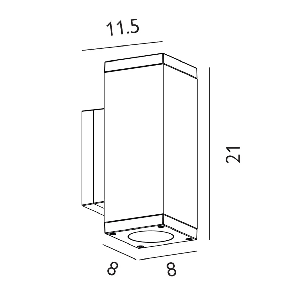 Sandvik 1/2 Light Up/Down Wall Light - Graphite GU10 IP65 - Image 12