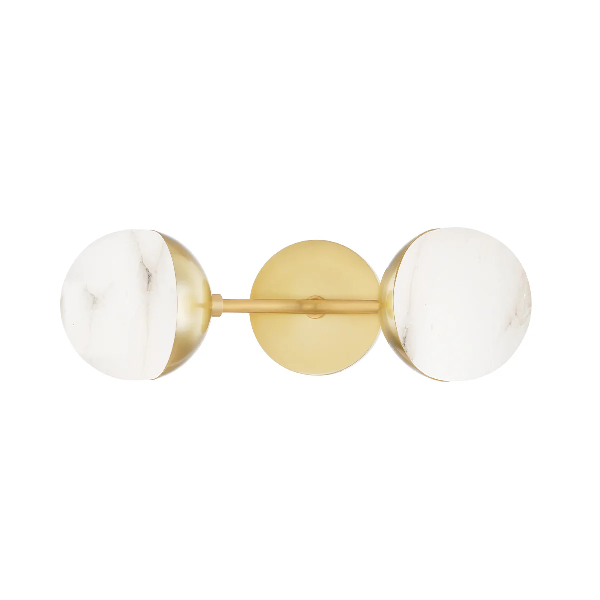 Saratoga 2Lt Wall Sconce - Aged Brass & Alabaster - Image 2