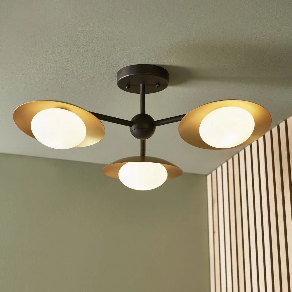 Satellite 3Lt Semi Flush Dark Bronze Finish - Image 2