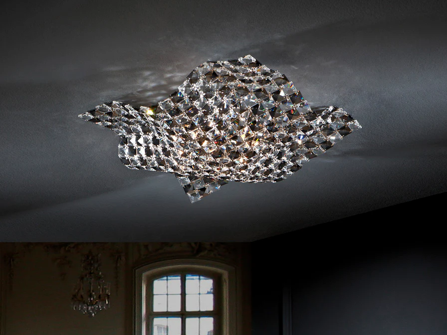 Saten 4/5Lt Crystal Flush Ceiling Light - Image 3