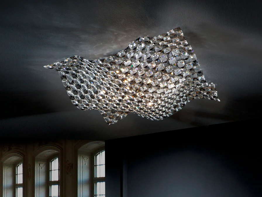 Saten 4/5Lt Crystal Flush Ceiling Light - Image 4