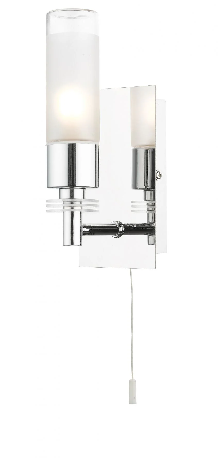 Saturn 1Lt Bathroom Wall IP44 - Polished Chrome/Satin Brass - Image 2